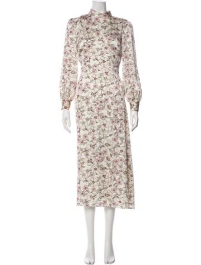 Pre-owned Goat Floral Print Long Dress In Neutral