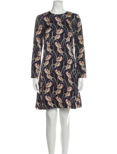 Pre-owned Goat Floral Print Mini Dress In Blue