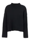 Goat Girlfriend Black Turtleneck Sweater With Ribbed Trims In Cashmere Woman In Black