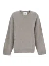 Goat Grey Sweater With Round Neck And Brushed Effect In Cashmere Woman In Gray