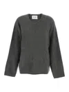 Goat Grey Sweater With V Neck And Brushed Effect In Cashmere Woman In Gray