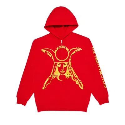 Pre-owned Goat High Priestess Tarot Zip-up Hoodie Red/yellow | Men's Size M