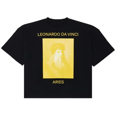 Pre-owned Goat Horoscope Aries Tee, Leonardo Da Vinici | Black | Men's Size Onesize