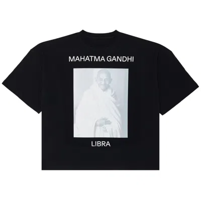 Pre-owned Goat Horoscope Libra Tee, Mahatma Gandhi | Black | Men's Size Onesize