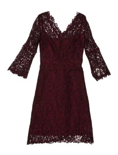 Pre-owned Goat Lace Pattern Mini Dress In Burgundy