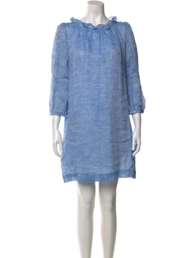Pre-owned Goat Linen Mini Dress In Blue