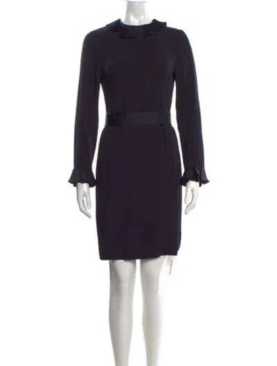Pre-owned Goat Mock Neck Knee-length Dress In Blue