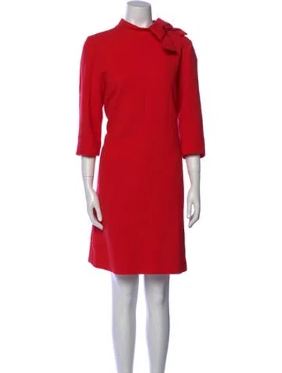 Pre-owned Goat Mock Neck Knee-length Dress In Red