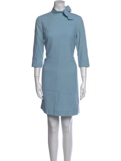 Pre-owned Goat Mock Neck Mini Dress In Blue