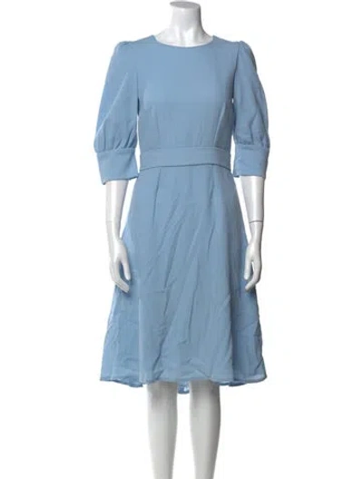 Pre-owned Goat Scoop Neck Midi Length Dress In Blue