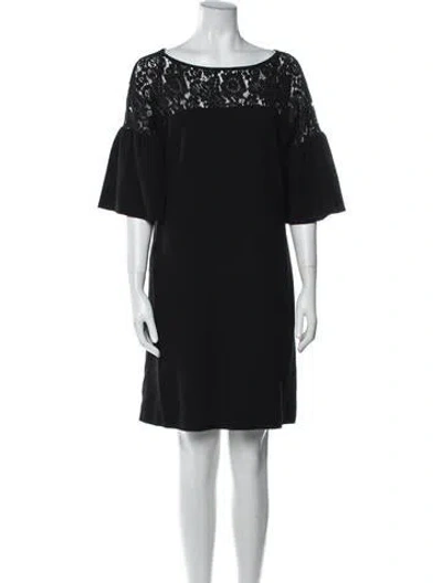 Pre-owned Goat Scoop Neck Mini Dress In Black