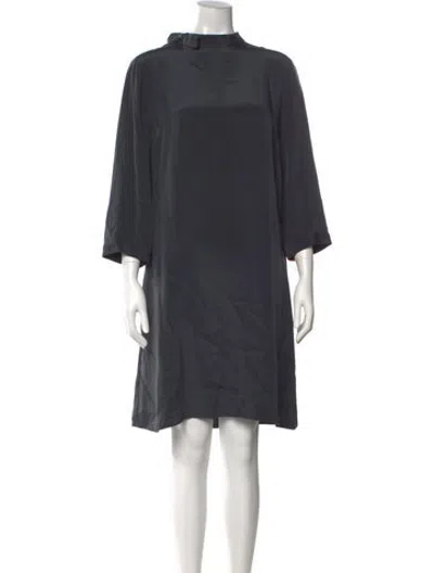 Pre-owned Goat Silk Mini Dress In Grey