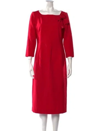 Pre-owned Goat Square Neckline Knee-length Dress In Red