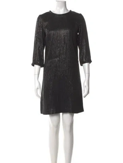 Pre-owned Goat Striped Mini Dress In Black