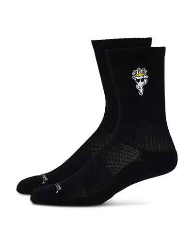 Goat Usa Boys' Freedom Crew Socks, 6 Pack - Big Kid In Black