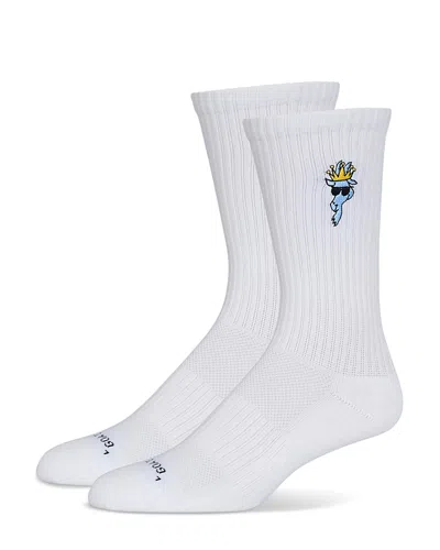 Goat Usa Boys' Freedom Crew Socks, 6 Pack - Big Kid In White