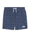Goat Usa Boys' Mini Allover Print Woven Swim Trunks - Big Kid In Blue