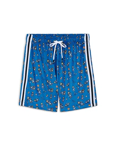 Goat Usa Boys' Printed Mesh Shorts - Big Kid In Blue