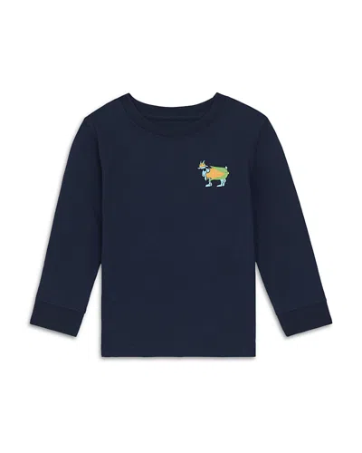 Goat Usa Unisex Goat On The Cob Long Sleeved Tee - Big Kid In Blue