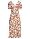 Goat Woman Midi Dress White Size 2 Viscose, Elastane In White