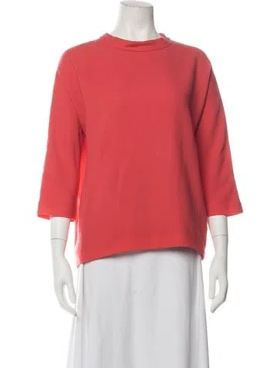 Pre-owned Goat Wool Crew Neck Sweatshirt In Pink