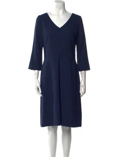 Pre-owned Goat Wool Knee-length Dress In Blue