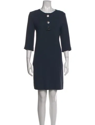 Pre-owned Goat Wool Knee-length Dress In Blue
