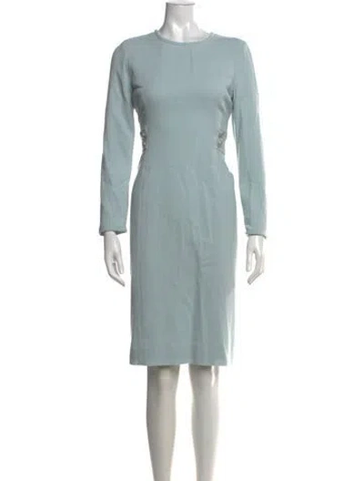 Pre-owned Goat Wool Knee-length Dress In Blue
