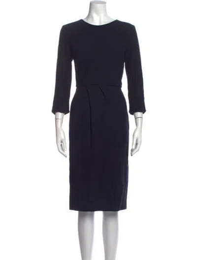 Pre-owned Goat Wool Knee-length Dress In Blue