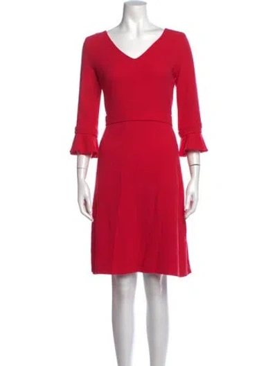 Pre-owned Goat Wool Knee-length Dress In Orange