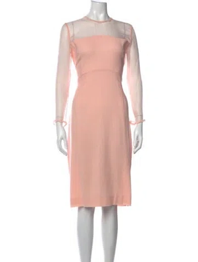 Pre-owned Goat Wool Knee-length Dress In Pink