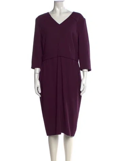 Pre-owned Goat Wool Knee-length Dress In Purple