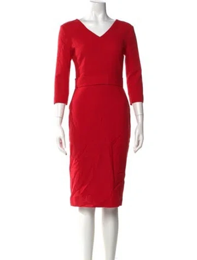 Pre-owned Goat Wool Knee-length Dress In Red