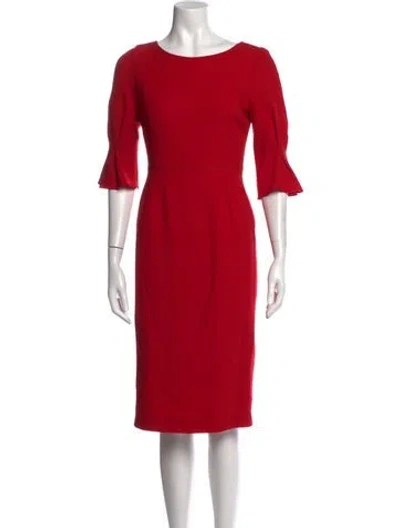 Pre-owned Goat Wool Knee-length Dress In Red