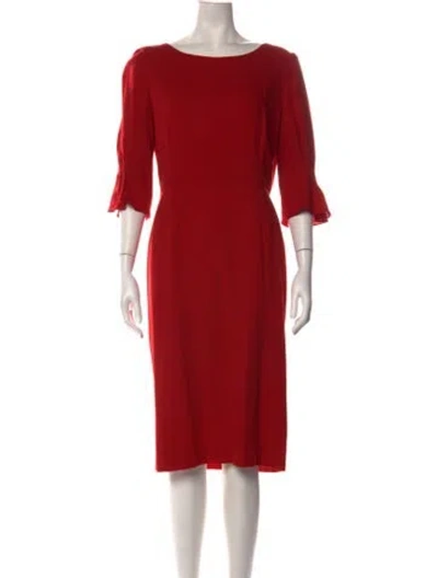 Pre-owned Goat Wool Knee-length Dress In Red
