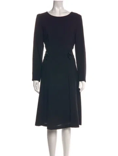 Pre-owned Goat Wool Knee-length Dress W/ Tags In Blue