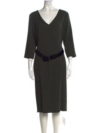 Pre-owned Goat Wool Knee-length Dress W/ Tags In Green