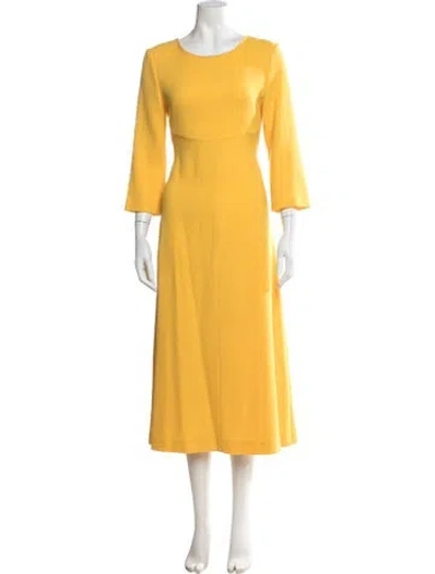 Pre-owned Goat Wool Long Dress In Yellow