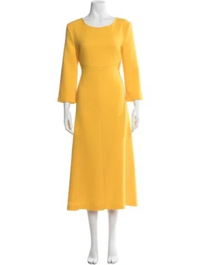 Pre-owned Goat Wool Long Dress In Yellow