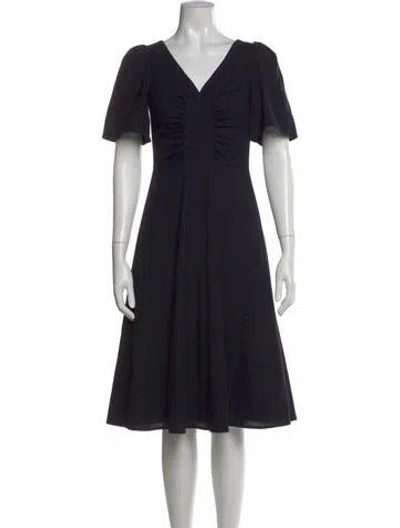 Pre-owned Goat Wool Midi Length Dress In Black