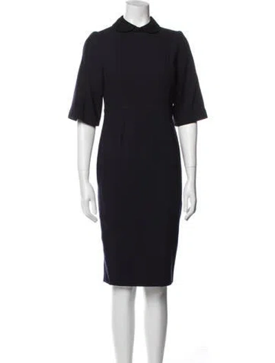 Pre-owned Goat Wool Midi Length Dress In Blue