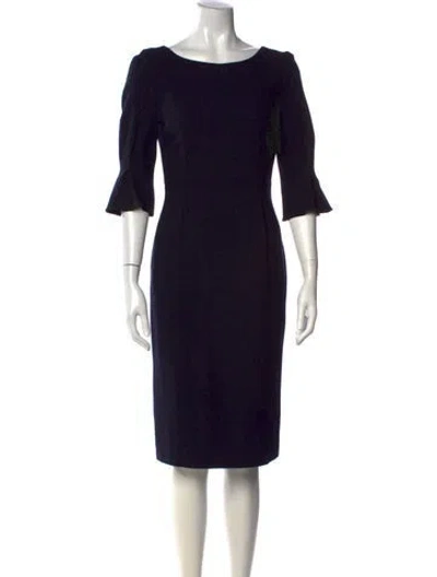 Pre-owned Goat Wool Midi Length Dress In Blue
