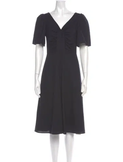 Pre-owned Goat Wool Midi Length Dress In Gray