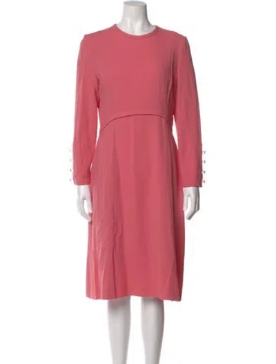 Pre-owned Goat Wool Midi Length Dress In Pink