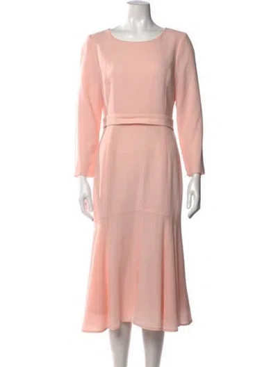 Pre-owned Goat Wool Midi Length Dress In Pink