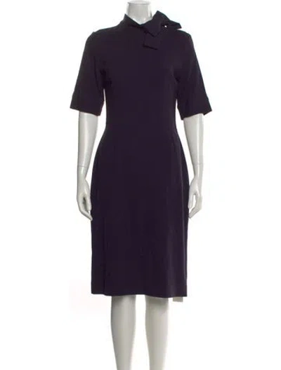 Pre-owned Goat Wool Midi Length Dress In Purple