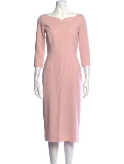 Pre-owned Goat Wool Midi Length Dress W/ Tags In Pink