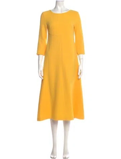 Pre-owned Goat Wool Midi Length Dress In Yellow