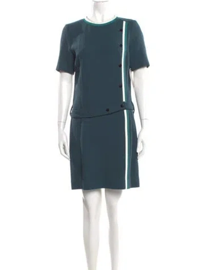 Pre-owned Goat Wool Mini Dress In Blue