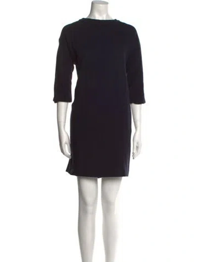 Pre-owned Goat Wool Mini Dress In Blue